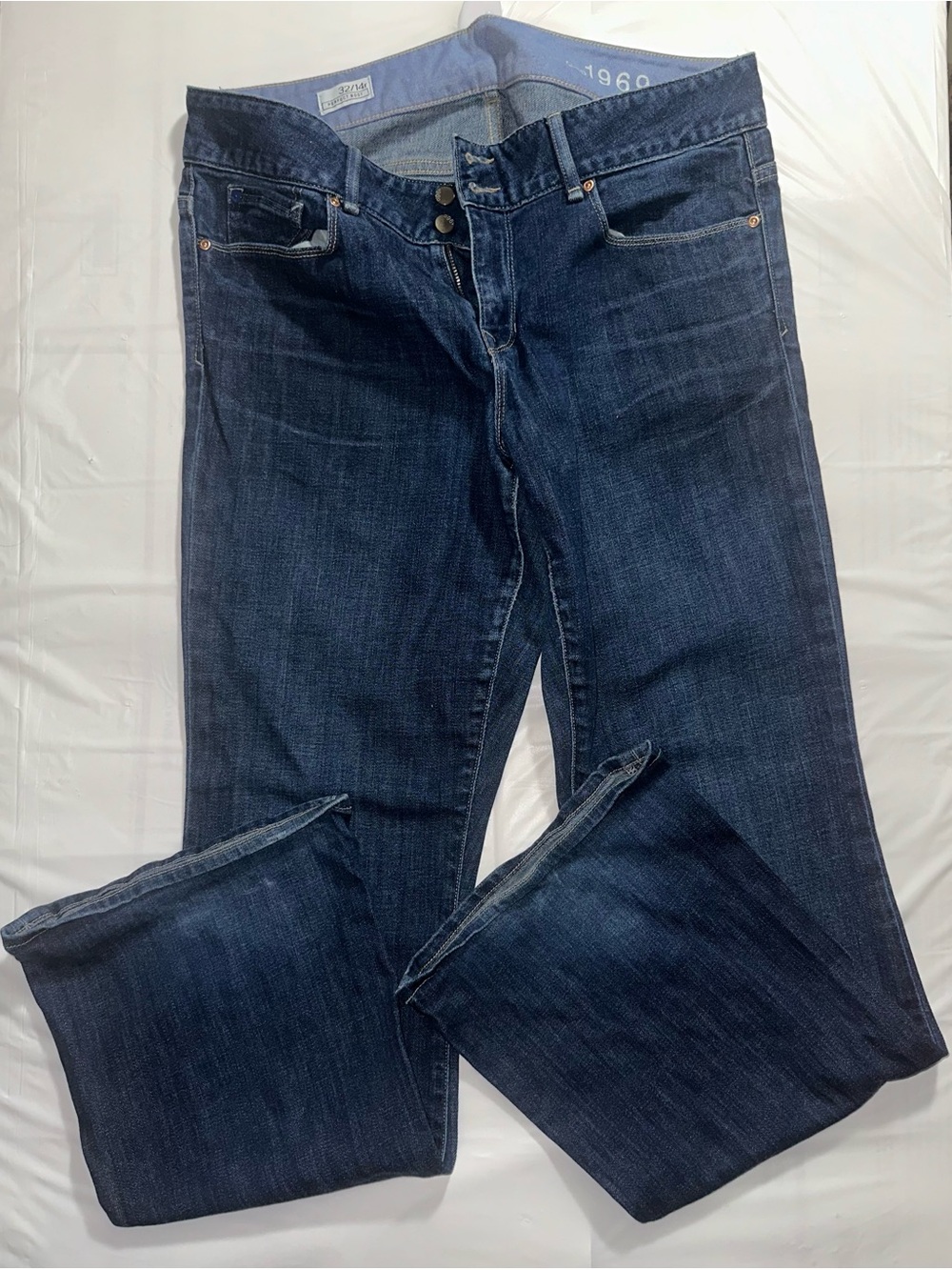 Gap 1969 Perfect Boot Jeans Womenβs 14 32 Dark Wash Bootcut Denim